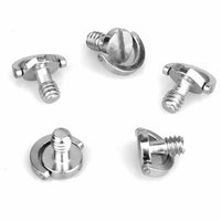 (5 Pcs) Fotasy Stainless Steel D Shaft D-Ring 1/4" Tripod Screw, Mounting Screw Adapter, Quick Release Camera Screw for Camera Camecorder Tripod Monopod QR Quick Release Plate