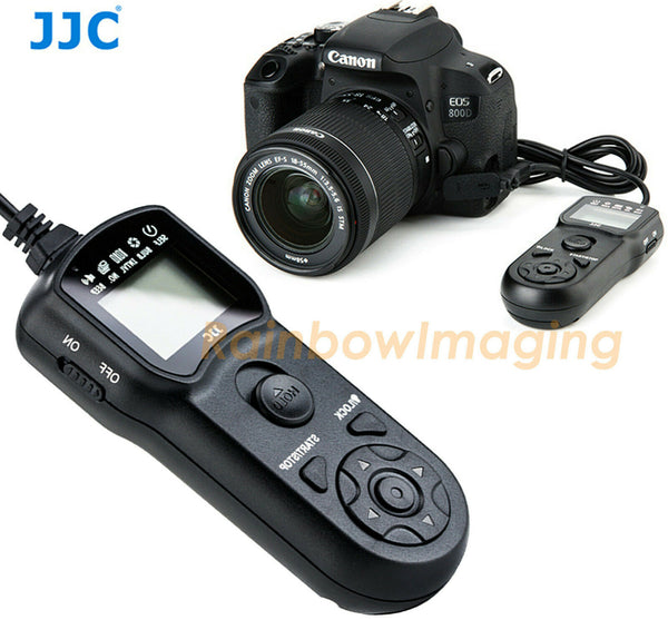 JJC TM-C Intervalometer Timer Remote Shutter Cord for Canon EOS 60D 60Da 70D 77D 80D 90D 100D 200D II 250D 750D 760D 800D 1000D 1100D 1200D 1300D 3000 M5 M6 1500D Rebel Series EOS Kiss PowerShot G3 X G5 X G16 SX50 SX60 SX70 HS EOS R EOS R6