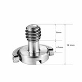 (5 Pcs) Fotasy Stainless Steel D Shaft D-Ring 1/4" Tripod Screw, Mounting Screw Adapter, Quick Release Camera Screw for Camera Camecorder Tripod Monopod QR Quick Release Plate