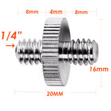 (5 Pcs) Fotasy Standard 1/4"-20 Male to 1/4"-20 Threaded Screw Adapter Tripod Screw Converter Compatible with Camera Cage Light Stand Monopo Shoulder Rig Tripod