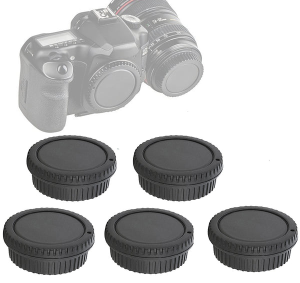 (5-Pcs) Fotasy Rear Lens Cover Camera Body Cap for Canon EOS EF DSLR Camera Lens, Canon EF Efs Mount Lense Rear Cap Body Cap, Canon Body Sensor Dust Cap Cover, EF Lens Rear Cap
