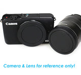 (5-Pcs) Rear Lens Cover Camera Body Cap for Canon EF-M EOS M Mirrlrless Lens and M1 M2 M3 M5 M6 M6II M10 M50 M50 II M100 M200