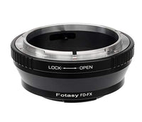 Fotasy FD Lens to Fuji X Adapter, FD Mount Lens to X Mount Adapter, Compatible with Fujifilm X-Pro1 X-Pro2 X-Pro3 X-E2 X-E3 X-A10 X-M1 X-T1 X-T2 X-T3 X-T4 X-T10 X-T20 X-T30 X-T30II X-T100 X-H1