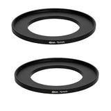 (2 Pcs) Fotasy 46-72MM Step Up Ring Adapter, 46mm to 72mm Filter Ring, 46 mm Male 72 mm Female Stepping Up Ring for DSLR Camera Lens and ND UV CPL Infrared Filters