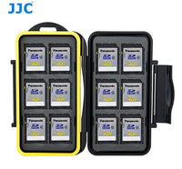 SD Card Case, SD Card Holder, JJC MC-SD12 Anti-Shock Water-Resistant Shockproof Storage Memory Card Case for 12 SD Cards