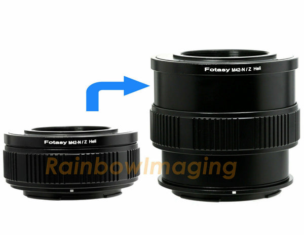 Fotasy M42 42mm Screw Mount Lens to Nikon Z Mount Macro Focusing Helicoid, Compatible with Nikon NKZ Z50 Z5 Z6 Z7 Z6II Z7II Z9 z fc Mirrorless Camera