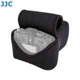 JJC OC-F3BK Black Ultra Light Neoprene Camera Case for Fujifilm Fuji X-T100 X-T30 X-T20 X-T10 +50-200mm/50-230mm Lens, Pouch Bag for Olympus E-PL8 E-M5II E-M10 II, Canon M50 M5 + Telelense