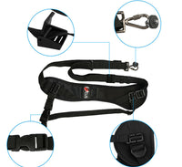 Quick Rapid Single Shoulder Sling Black Belt Strap for DSLR Digital Camera + Safety Tether Strap