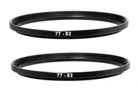(2 Pcs) Fotasy 77-82MM Step-Up Ring Adapter, 77mm to 82mm Step Up Filter Ring, 77mm Male 82mm Female Stepping Up Ring for DSLR Camera Lens and ND UV CPL Infrared Filters