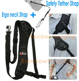 Quick Rapid Single Shoulder Sling Black Belt Strap for DSLR Digital Camera + Safety Tether Strap