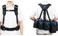 JJC GB-PRO1 Ergonomic Vest Style design Adjustable Photography Utility Belt, Wrist Belt, Accessory Belt, Speed Belt, for Carrying Gear Bag Case, Lens Pouch, Flash Accessories, Belt Components, D-Ring