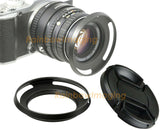 52mm Wide Angle Hood, 52 mm Curved Hood, Fotasy Low Profile Tilted Vented Hood Shade, with 67mm lens Cap