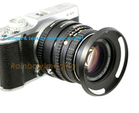 37mm Wide Angle Hood, 37 mm Curved Hood, Fotasy Low Profile Tilted Vented Hood Shade, with 58mm lens Cap