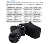 JJC OC-F3BK Black Ultra Light Neoprene Camera Case for Fujifilm Fuji X-T100 X-T30 X-T20 X-T10 +50-200mm/50-230mm Lens, Pouch Bag for Olympus E-PL8 E-M5II E-M10 II, Canon M50 M5 + Telelense