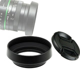 Fotasy 37mm Metal Tilted Curved Hood, 37 mm Hood, for Nikon Nikkor Sony Canon Pentax lens + Front Snap on Cap