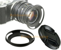 40.5mm Wide Angle Hood, 40.5 mm Curved Hood, Fotasy Low Profile Tilted Vented Hood Shade, with 58mm lens Cap