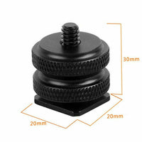 (2 Pcs) Fotasy Hot Shoe to 1/4 Adapter, Camera Hot Shoe Mount Adapter, Flash Shoe to 1/4"-20 Male Post Adapter with Locking Disk