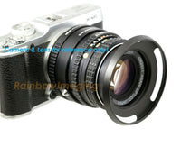 46mm Wide Angle Hood, 46 mm Curved Hood, Fotasy Low Profile Tilted Vented Hood Shade, with 58mm lens Cap