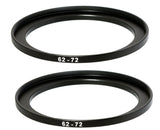 (2 Pcs) Fotasy 62-72MM Step-Up Ring Adapter, 62mm to 72 mm Steps Up Filter Ring Adapter, 62 mm Male 72 mm Female Stepping Up Ring for DSLR Camera Lens ND UV CPL Infrared Filters
