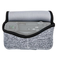 JJC S1BG Grey Ultra Light Neoprene Camera Case Pouch Bag, Compatible with Sony a6600 a6500 a6400 a6300 a6100 a6000 a5100 with Sony SELP1650 16-50mm Zoom Pancake Lens, Size 120 x 73 x 87mm