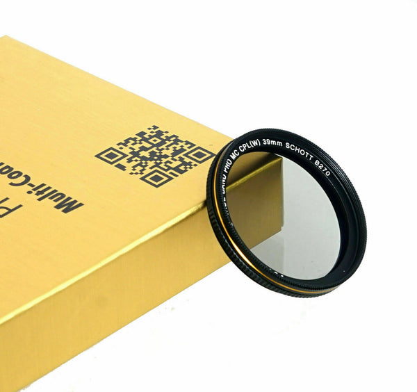 Fotasy 39mm Ultra Slim Circular PL Lens Filter, Nano Coatings MRC Multi Resistant Coating Oil Water Scratch, 18 Layers Multi-coated 39mm CPL Filter, SCHOTT B270 Glass