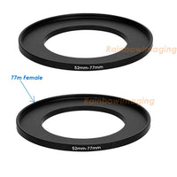 (2 Pcs) Fotasy 52-77MM Step-Up Ring Adapter, 52mm to 77mm Step Up Filter Ring, 52 mm Male 77 mm Female Stepping Up Ring for DSLR Camera Lens and ND UV CPL Infrared Filters