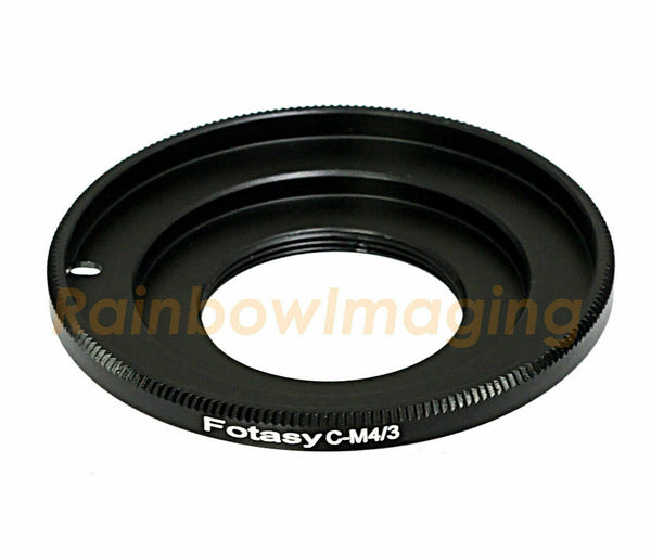Fotasy 16mm C Mount Movie 16mm Lens to Micro 4/3 Adapter, fits Olympus E-PL6 E-PL7 E-PL8 OM-D E-M1 I II E-M1X E-M5 I II III E-PM2 E-PM1 PEN-F/ Panasonic G7 G9 GF6 GF7 GF8 GH4 GH5 GM5 GX7 GX8 GX9 GX80 GX85 GX850 G90 G91 G95 G100
