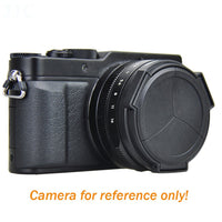JJC Black ACLX100 Auto SELF-RETAINING Lens Cap for Panasonic LX100 LX100II LEICA D-LUX, LX100 LX100II Auto Lens Cap, W/ 43mm MRC Nano MC UV Filter
