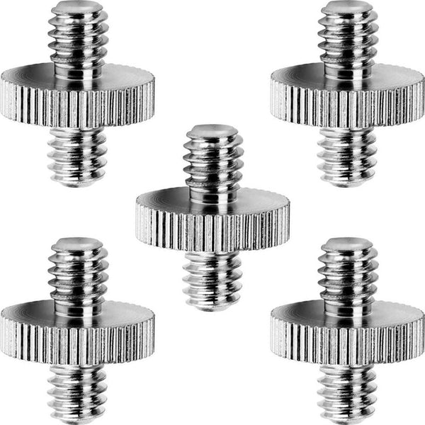 (5 Pcs) Fotasy Standard 1/4"-20 Male to 1/4"-20 Threaded Screw Adapter Tripod Screw Converter Compatible with Camera Cage Light Stand Monopo Shoulder Rig Tripod