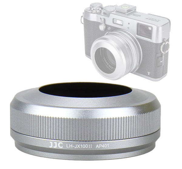 X100V Hood, X100F hood, LH-JX100II Silver Upgrade Metal Lens Hood Adapter Ring for Fujifilm X100V X100F X70 X100 X100S X100T, Replaces AR-X100 Adapter Ring