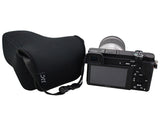 JJC S3BK Black Ultra Light Neoprene Camera Case for Sony a6600 a6500 a6400 a6300 a6100 a6000 a5100 w/55-210mm Lens, pouch bag for Fujifilm Fuji X-T30 X-T20 X-T10 W/ 55-200mm Lens