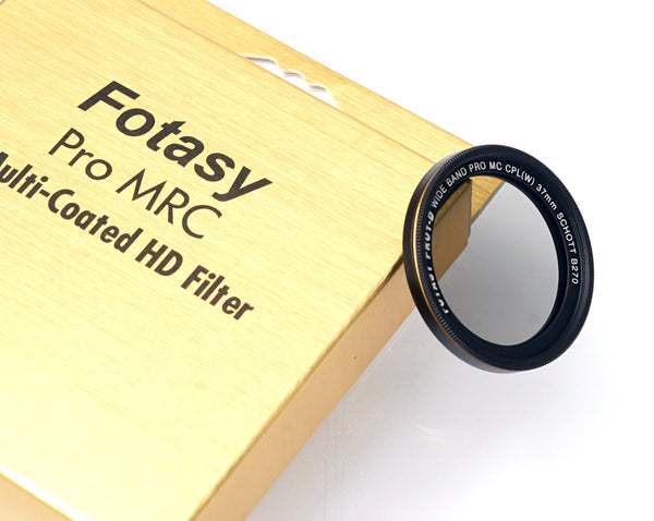 Fotasy 37mm Ultra Slim Circular PL Lens Filter, Nano Coatings MRC Multi Resistant Coating Oil Water Scratch, 18 Layers Multi-coated 37mm CPL Filter, SCHOTT B270 Glass
