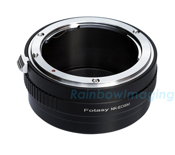Fotasy Nikon F Mount to EF-M Mount Lens Adapter,  NK to EF M, Compatible with Nikon F Lens and Canon EOS-M Mirrorless Camera M1 M2 M3 M5 M6 M6 Mark II M10 M50 M50II M100 M200