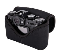 JJC OC-F1BK Ultra Light Neoprene Camera Case for Fuji X-T100 X-T30 X-T20 X-T10 +18mm Lens/ 35mm Lens/15-45mm Lens, Pouch Bag for Olympus E-PL8 E-M10 II +14-42mm Lens, SP-820UZ SP-810UZ Water Resistant