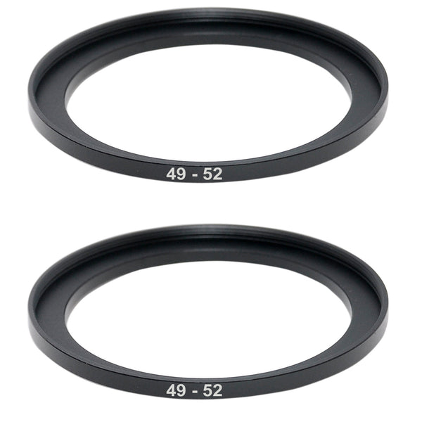 (2 Pcs) Fotasy 49-52MM Step-Up Ring Adapter, 49mm to 52mm Step Up Filter Ring, 49mm Male 52mm Female Stepping Up Ring for DSLR Camera Lens and ND UV CPL Infrared Filters