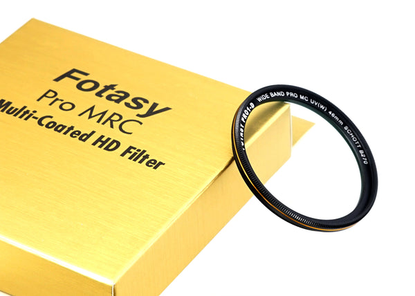 Fotasy 46mm Ultra Slim UV Protection Lens Filter, Nano Coatings MRC Multi Resistant Coating Oil Water Scratch, 18 Layers Multi-coated 46 mm MCUV Filter, Transmission Rate ≥ 99.7%, Schott B270 Glass