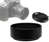 49mm Lens Hood, 49 mm Hood, Fotasy Metal 49 mm Hood Shade, 49mm Lens Hood for Canon Fuji Leica Leitz Nikon Olympus Panasonic Pentax Sony Lens, 49mm Screw-in Lens Hood
