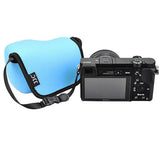 JJC S1DSB Sky Blue Ultra Light Neoprene Camera Case for Sony a6600 a6500 a6400 a6300 a6100 a6000 a5100 +16-50mm Lens, Pouch Bag for Sony RX1 RX1R II Panasonic LX100 LX100 II Canon SX510 HS G1X III Sigma FP