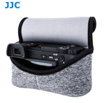 JJC S2BG Grey Ultra Light Neoprene Camera Case for Sony a6600 a6500 a6400 a6300 a6100 a6000 a5100 +18-55mm/E 50mm F1.8 Lens, Pouch Bag for Fuji X-T30 X-T20 X-T10 +16-50mm, Canon PowerShot SX530 SX540 G3X