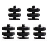 (5 Pcs)  Fotasy Hot Shoe to 1/4 Adapter, Camera Hot Shoe Mount Adapter, Flash Shoe to 1/4"-20 Male Post Adapter with Locking Disk